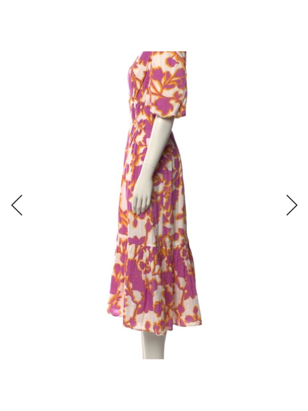 ME+EM Pink and Yellow Floral Smocked Midi Dress - Picture 7 of 13